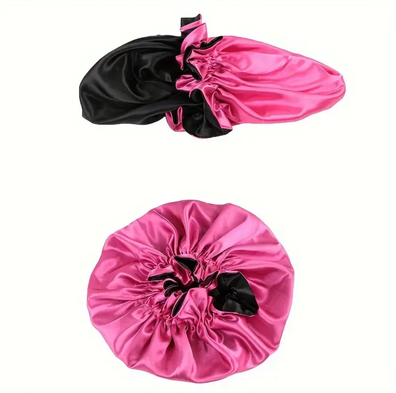 Large "Reversible" Ruffle Double Layer Satin Lined Bonnet