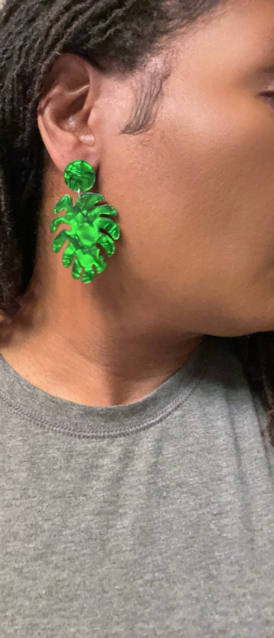 Tropical Leaf Dangle Earrings