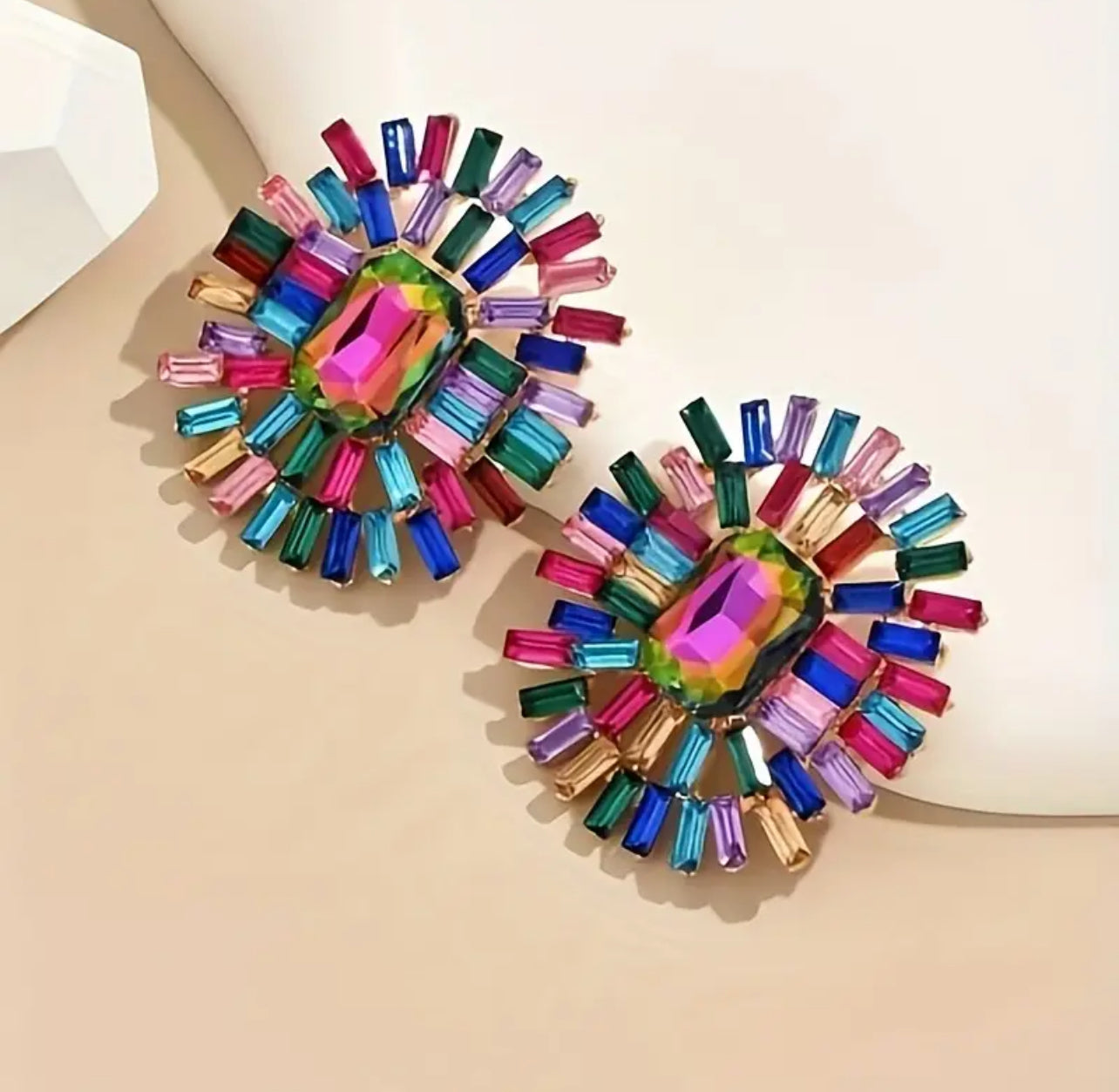 Rainbow Sunshine Stud Earrings