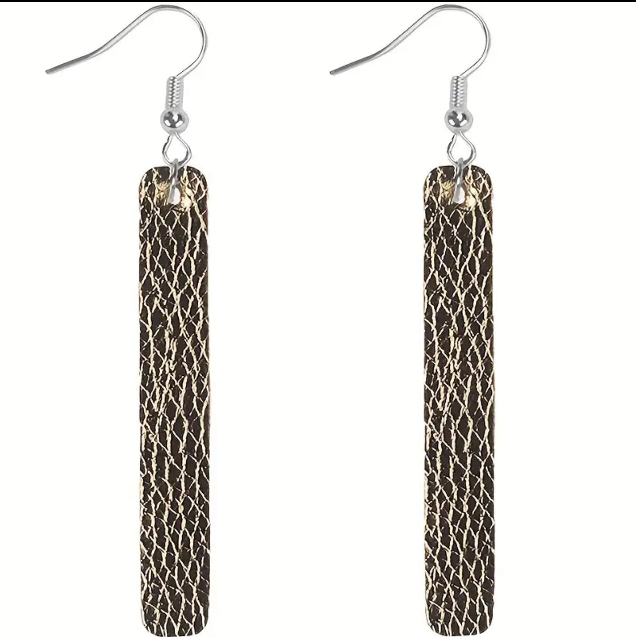 Retro Faux Leather Dangle Earrings