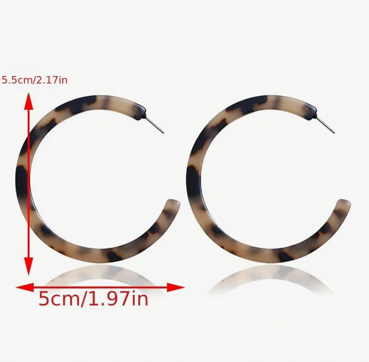 Large C-Shape Acrylic Hoop Earrings