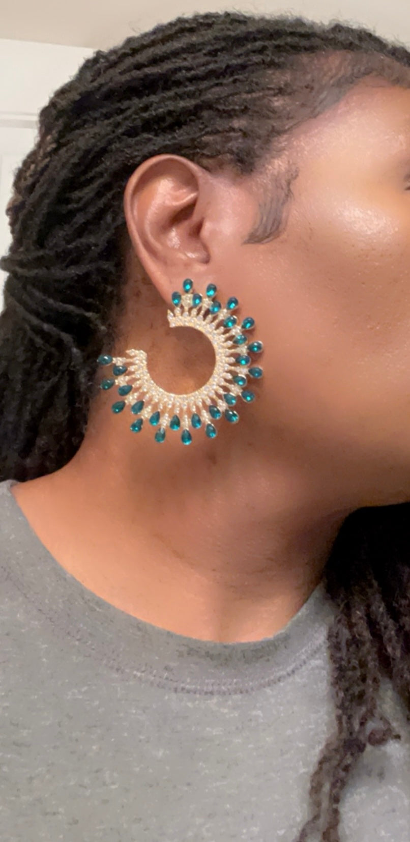 Sunshine Open Circle Crystal Earrings