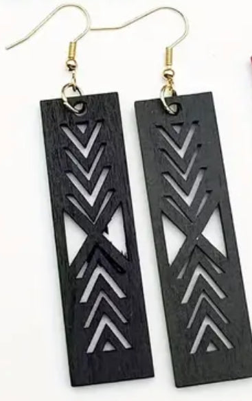 Rectangular Shaped Geometric Dangle Earnings