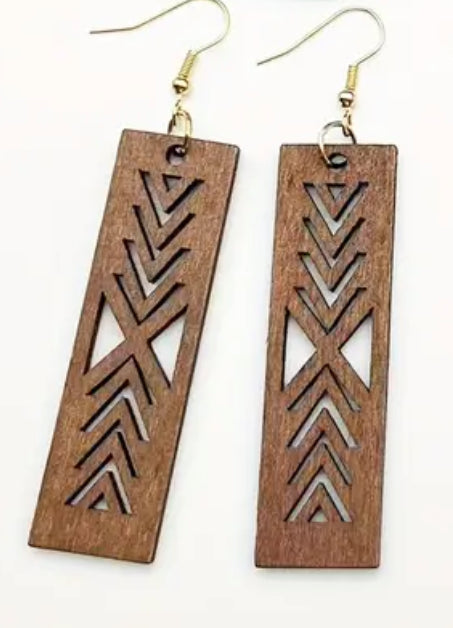 Rectangular Shaped Geometric Dangle Earnings