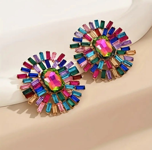 Rainbow Sunshine Stud Earrings