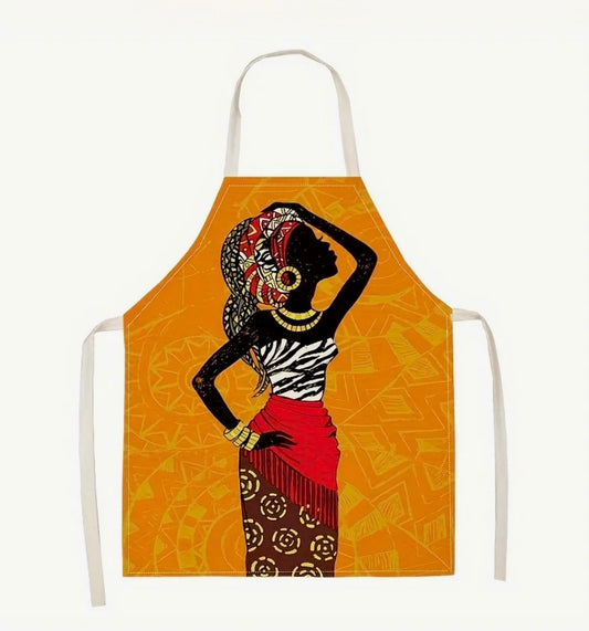 Chic Vibrant Color Linen Apron - Abstract