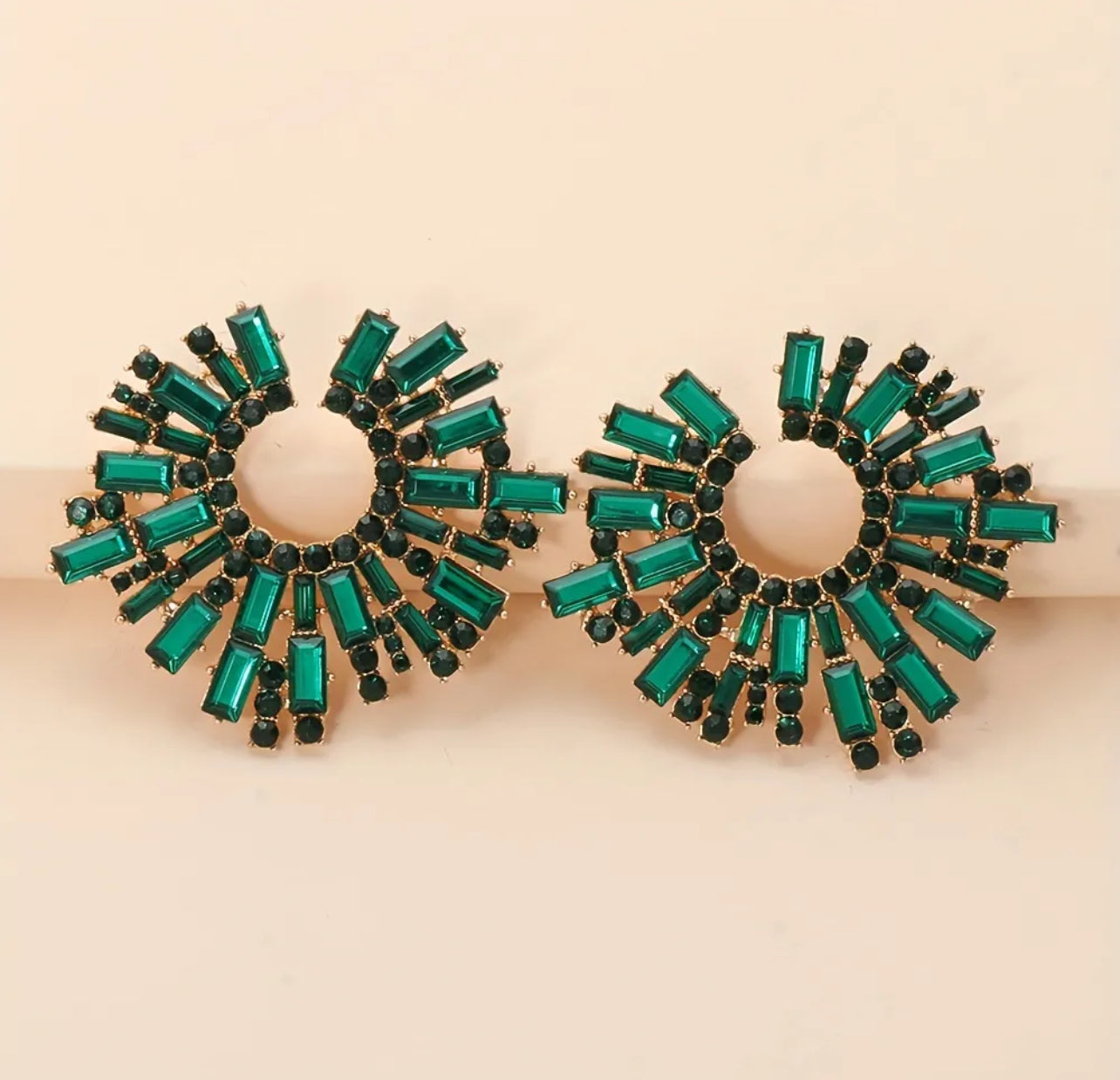 Sun Burst Rhinestone Earrings