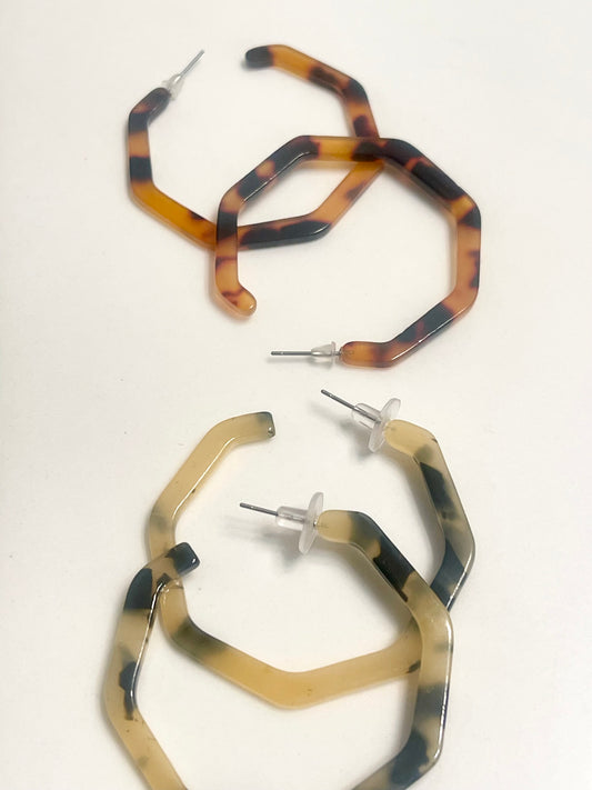 Geometric Shape Acrylic Hoop Earrings