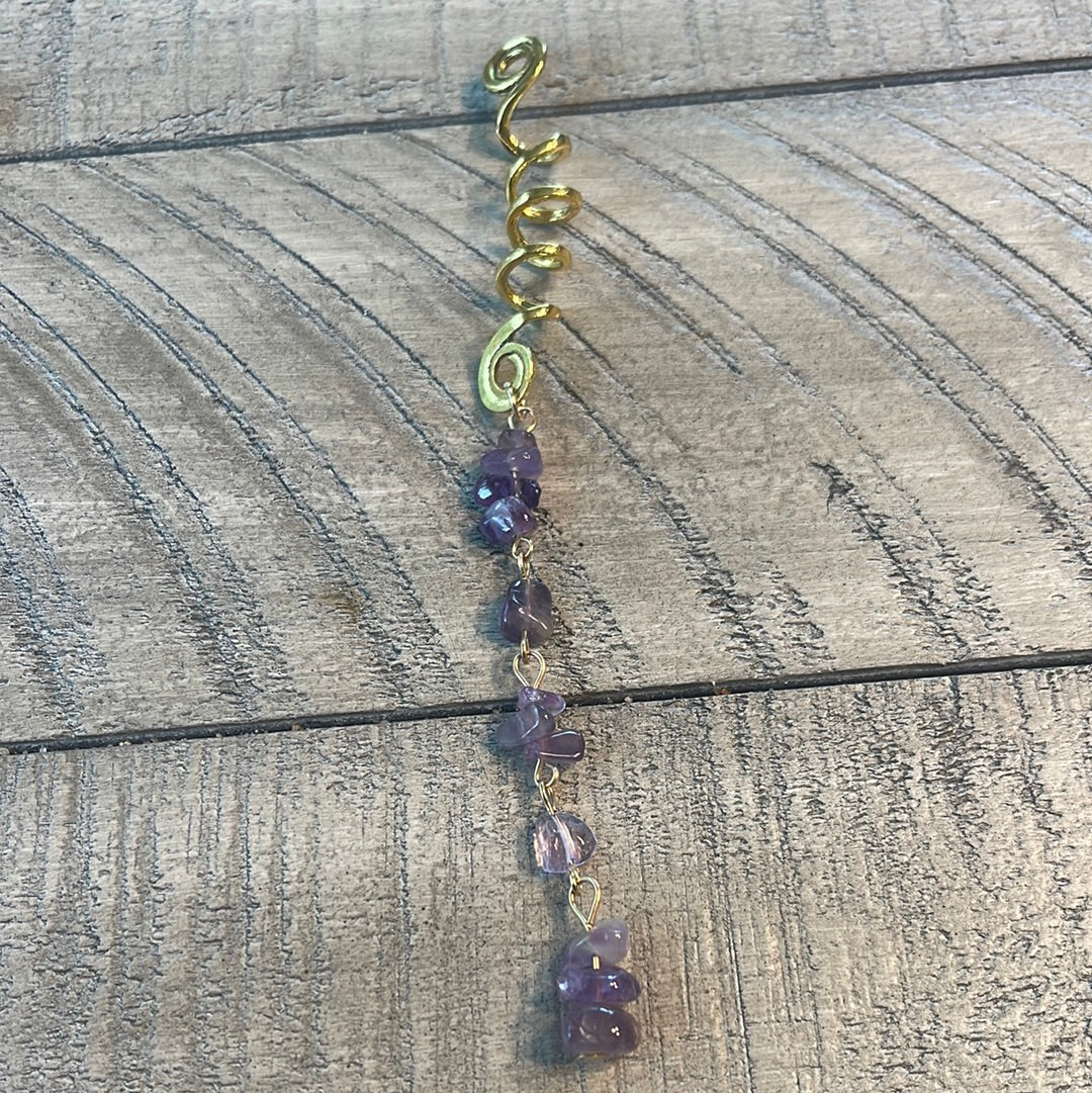 Spiral Stone Embellished  Loc Hair Jewelry (Long)