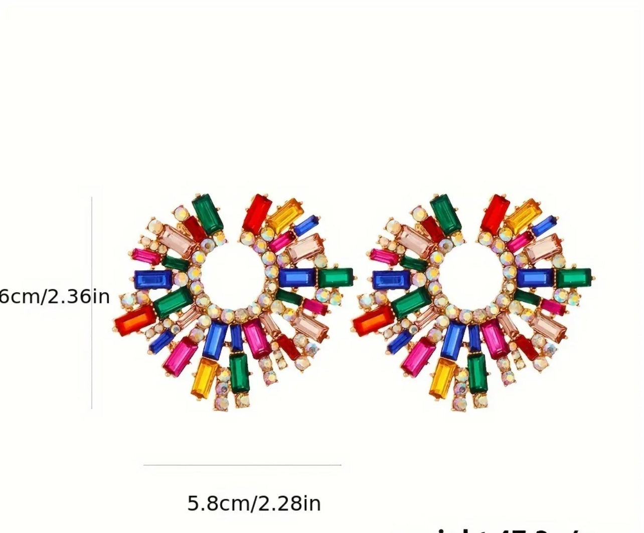 Sun Burst Rhinestone Earrings