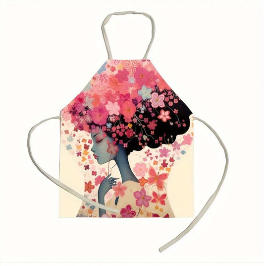 Chic Vibrant Color Linen Apron - Afro Flower Geisha