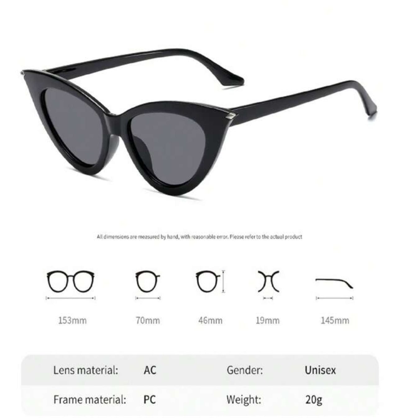 Trendy Spike Triangle Cat Eye Sunglasses