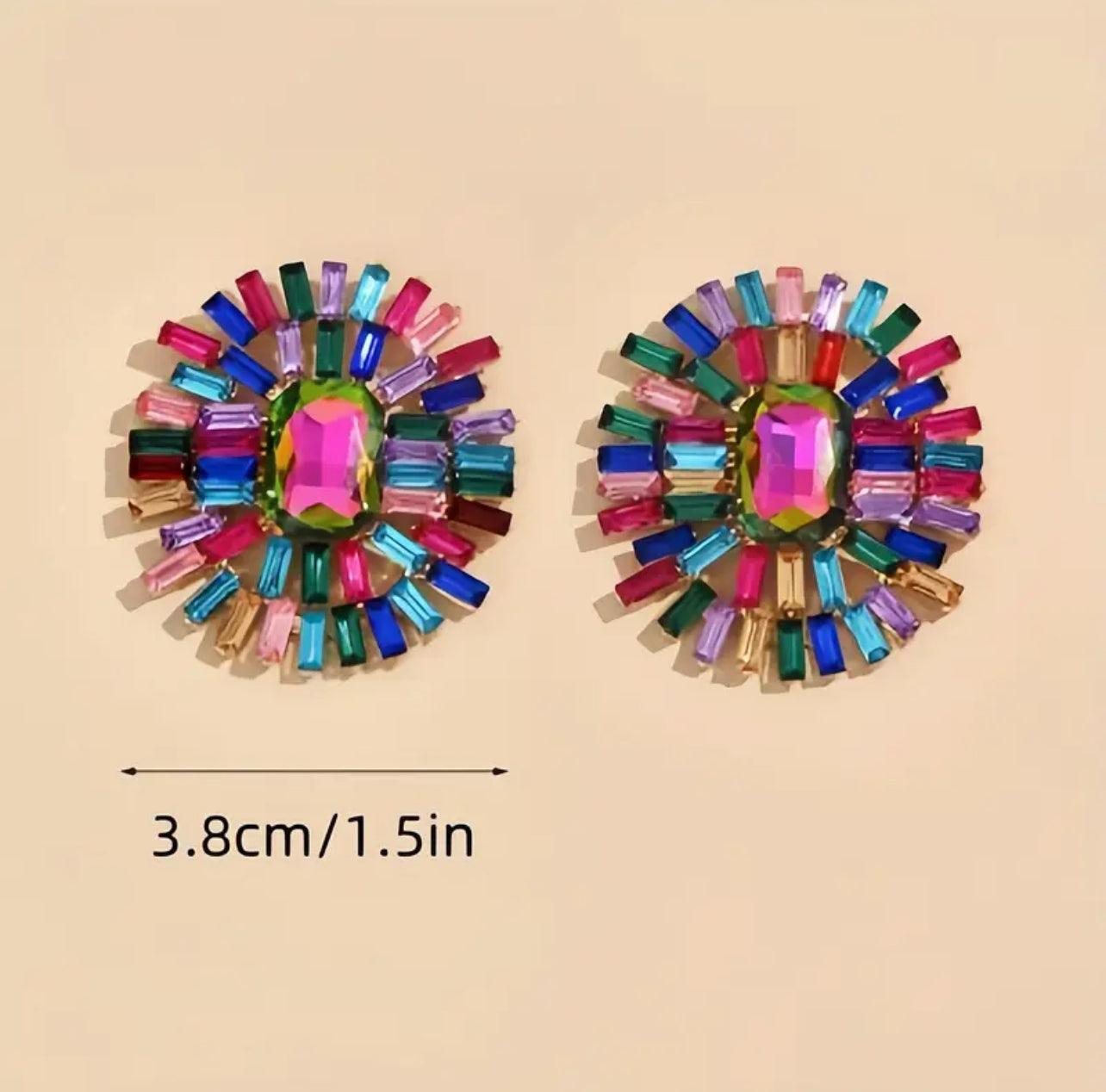 Rainbow Sunshine Stud Earrings