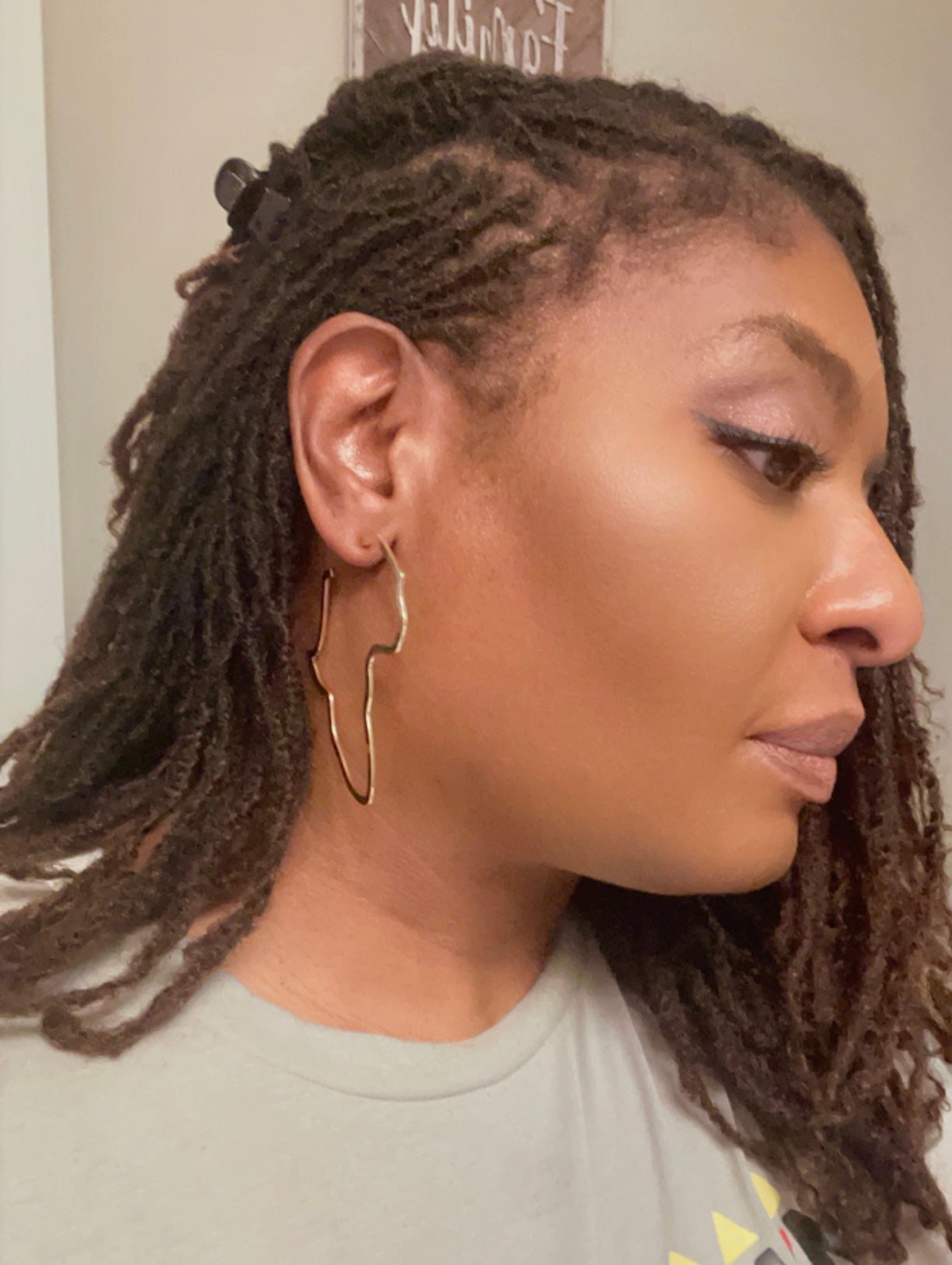 African Map Dangle Earrings