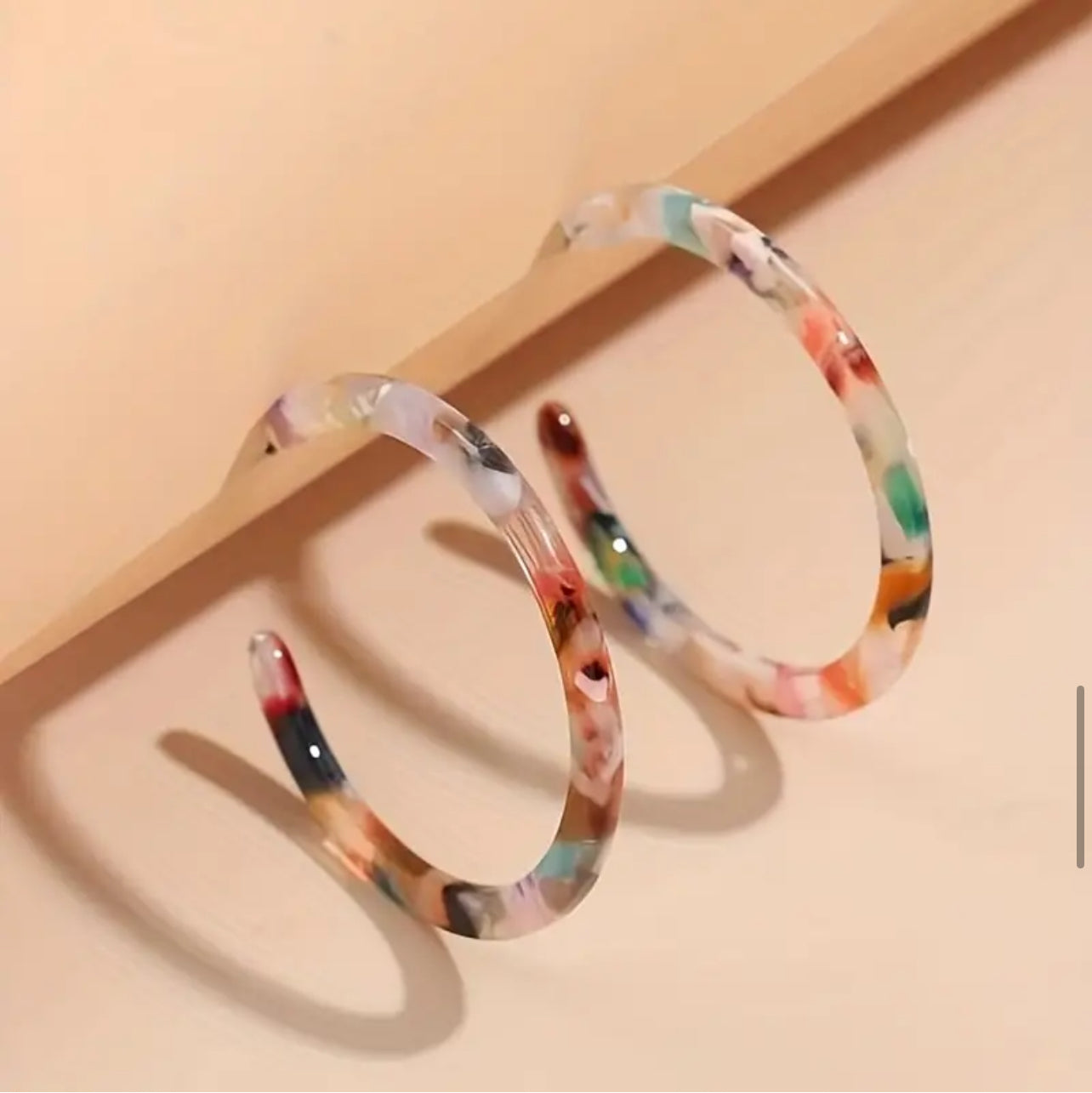 Medium C-Shape Acrylic Hoop Earrings