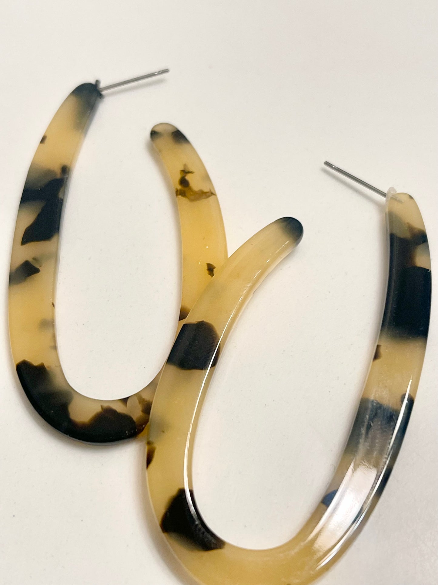 Large Acrylic Oblong Hoop Earrings