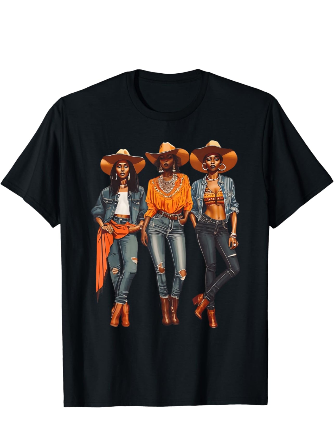 "Ain't No Hold 'Em" - Black Cowgirl T-Shirt