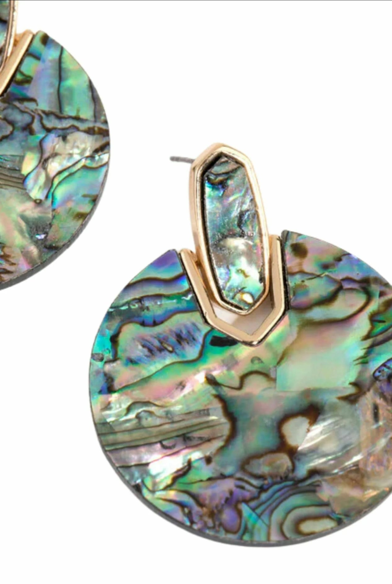 Abalone Shell Round Drop Earrings