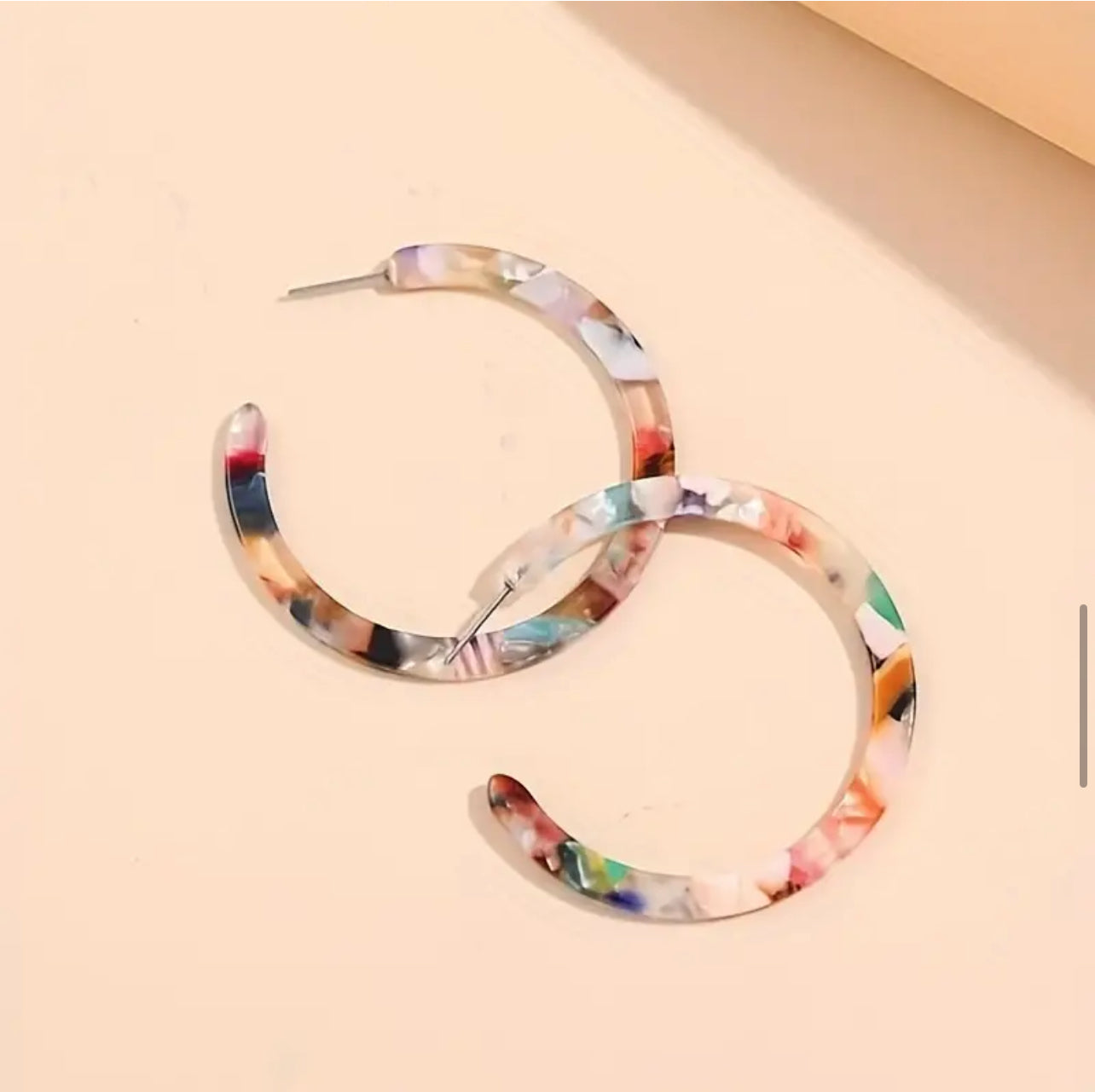 Medium C-Shape Acrylic Hoop Earrings