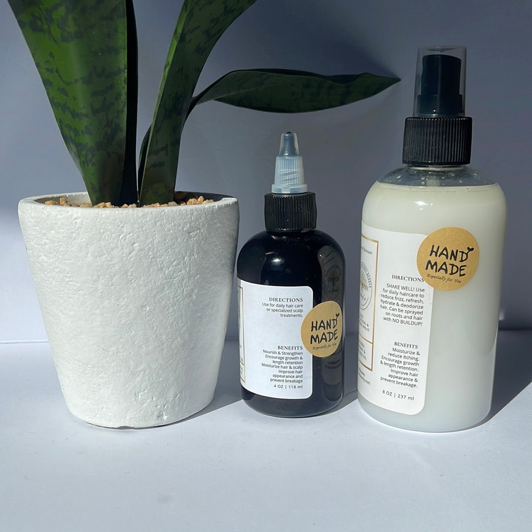 The Dynamic Duo - Daily Moisturizing & Refresher Spray AND Rosemary Scalp & Hair Strengthening Oil