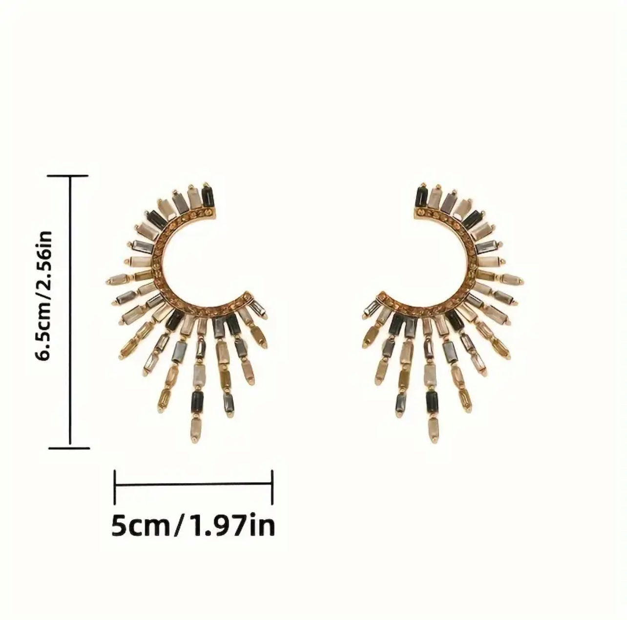 Retro Exaggerated Semicircle Stud Earrings