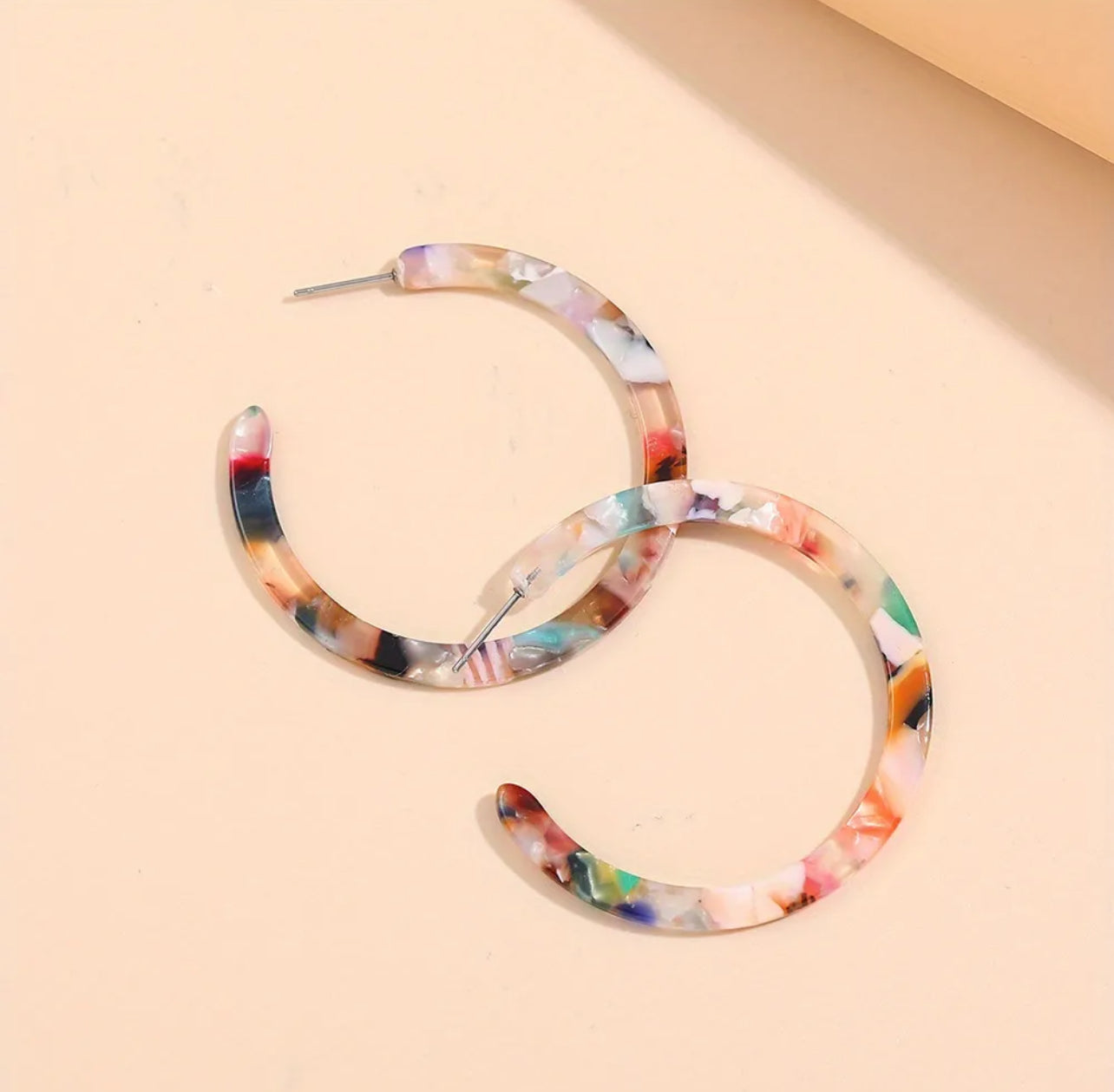 Large C-Shape Acrylic Hoop Earrings