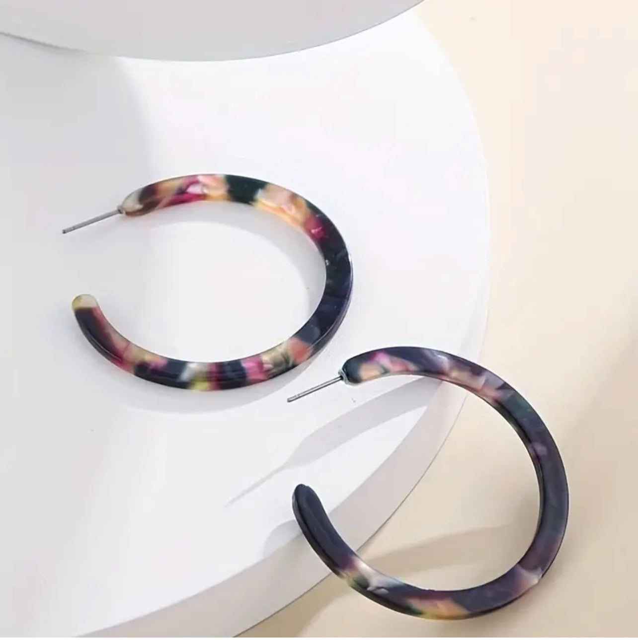 Medium C-Shape Acrylic Hoop Earrings