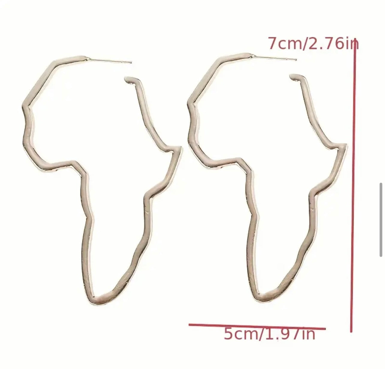 African Map Dangle Earrings