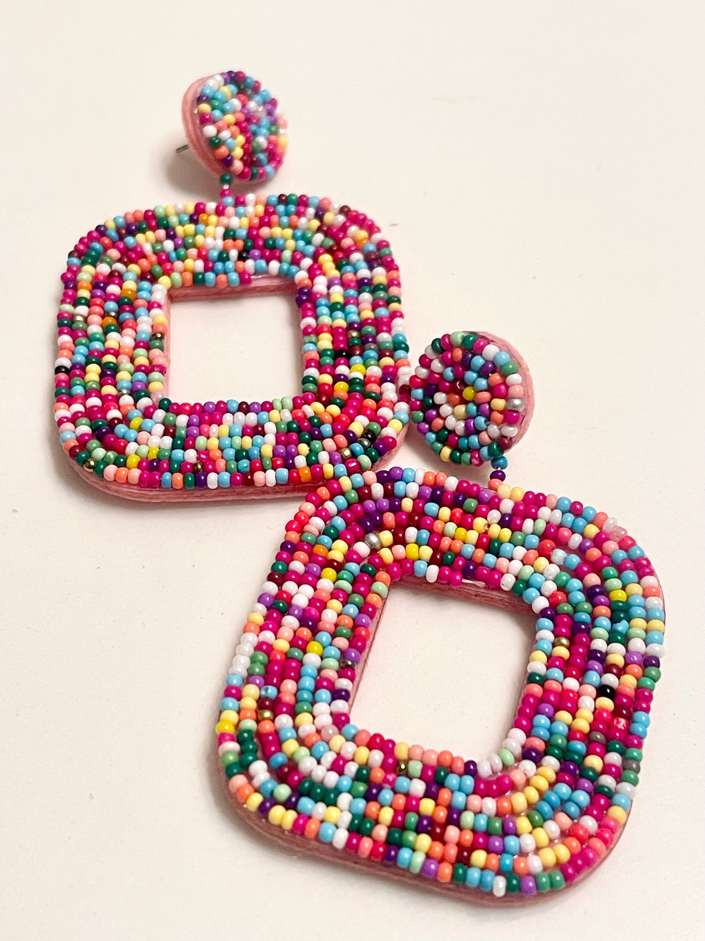 Colorful Beaded Drop Earrings