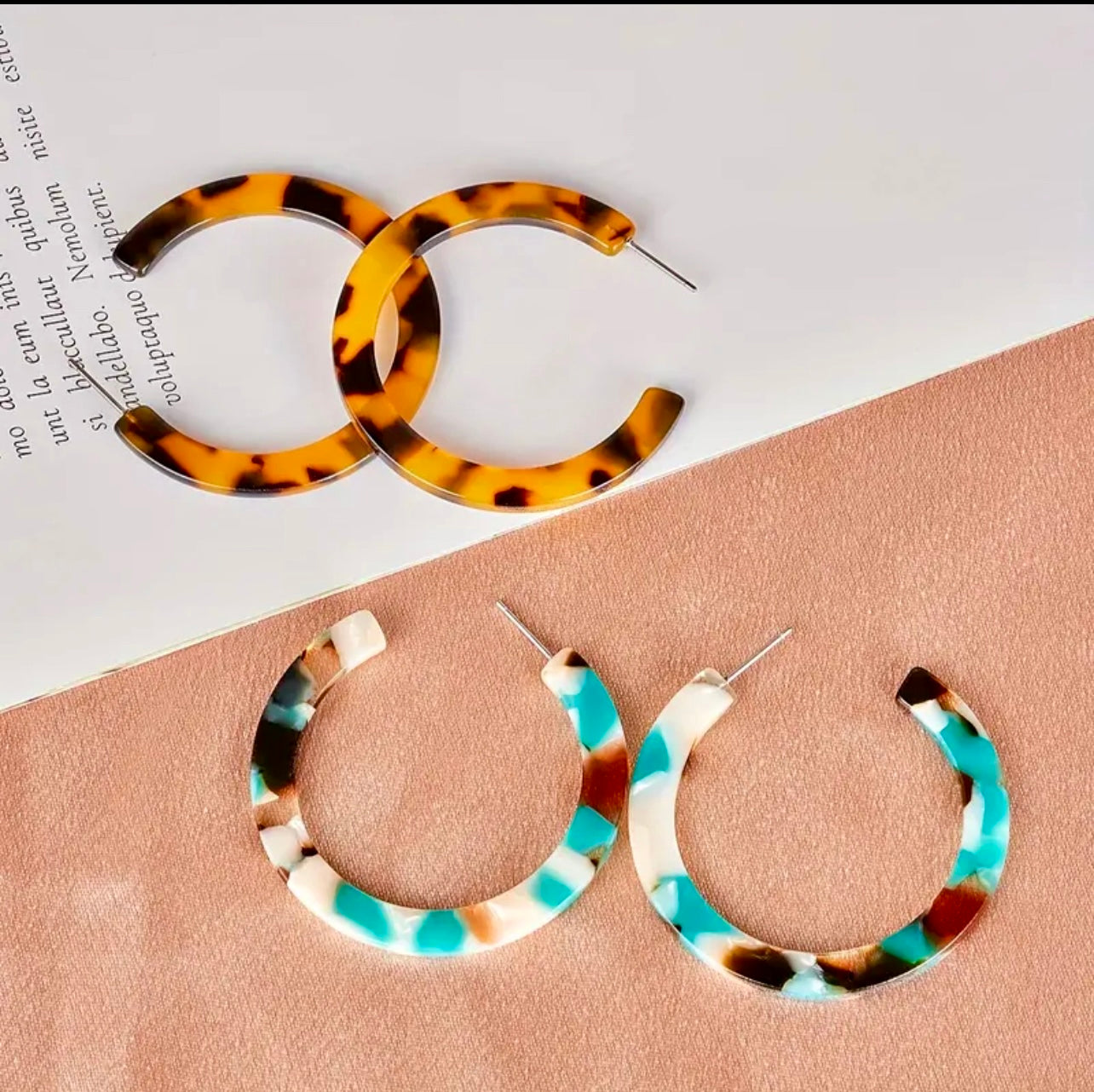 Medium C-Shape Acrylic Hoop Earrings