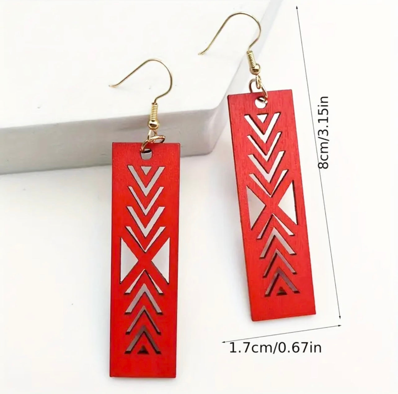 Rectangular Shaped Geometric Dangle Earnings