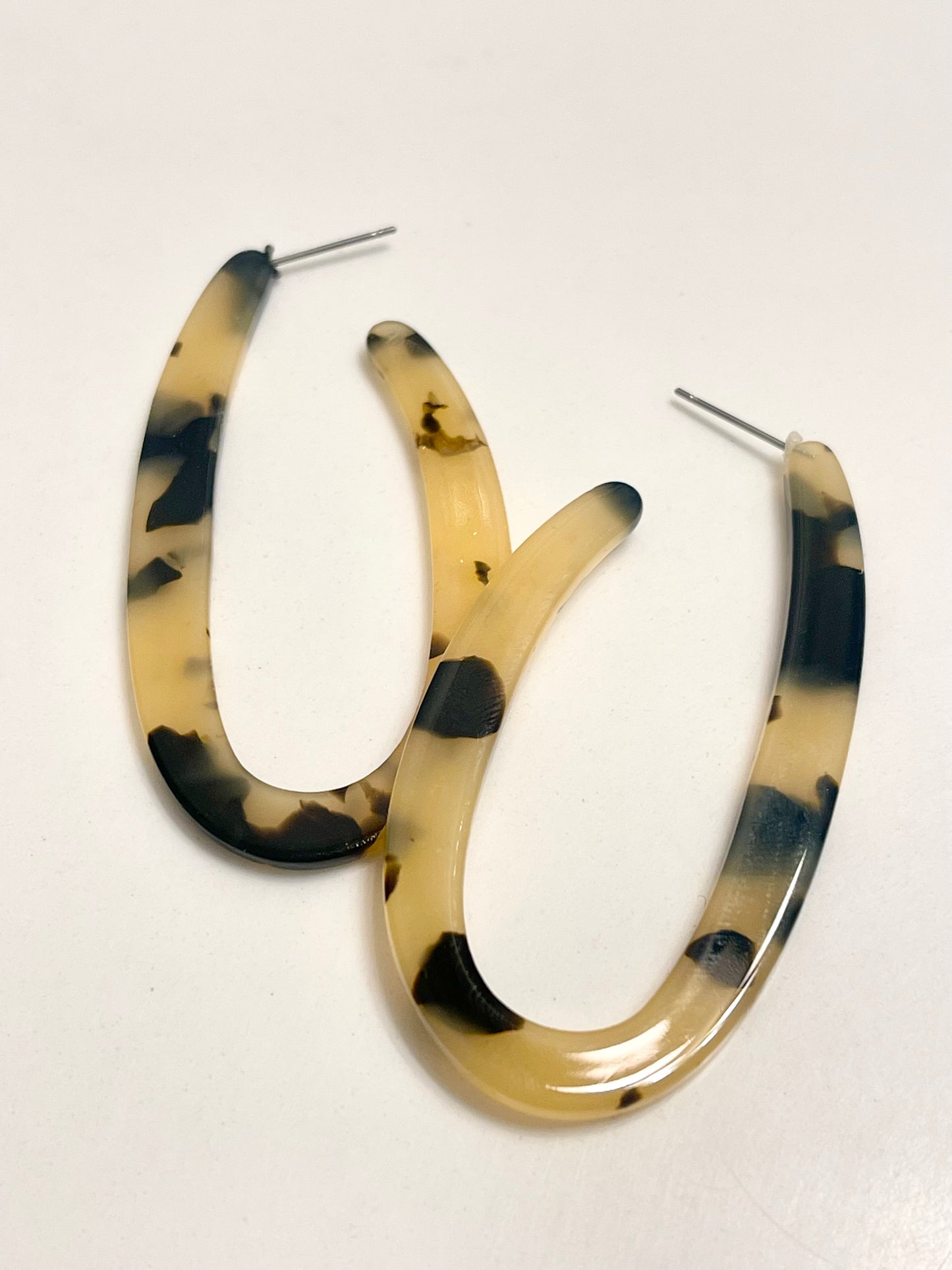 Large Acrylic Oblong Hoop Earrings