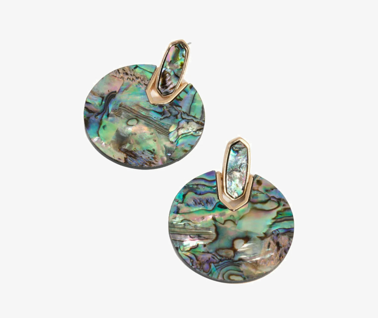 Abalone Shell Round Drop Earrings