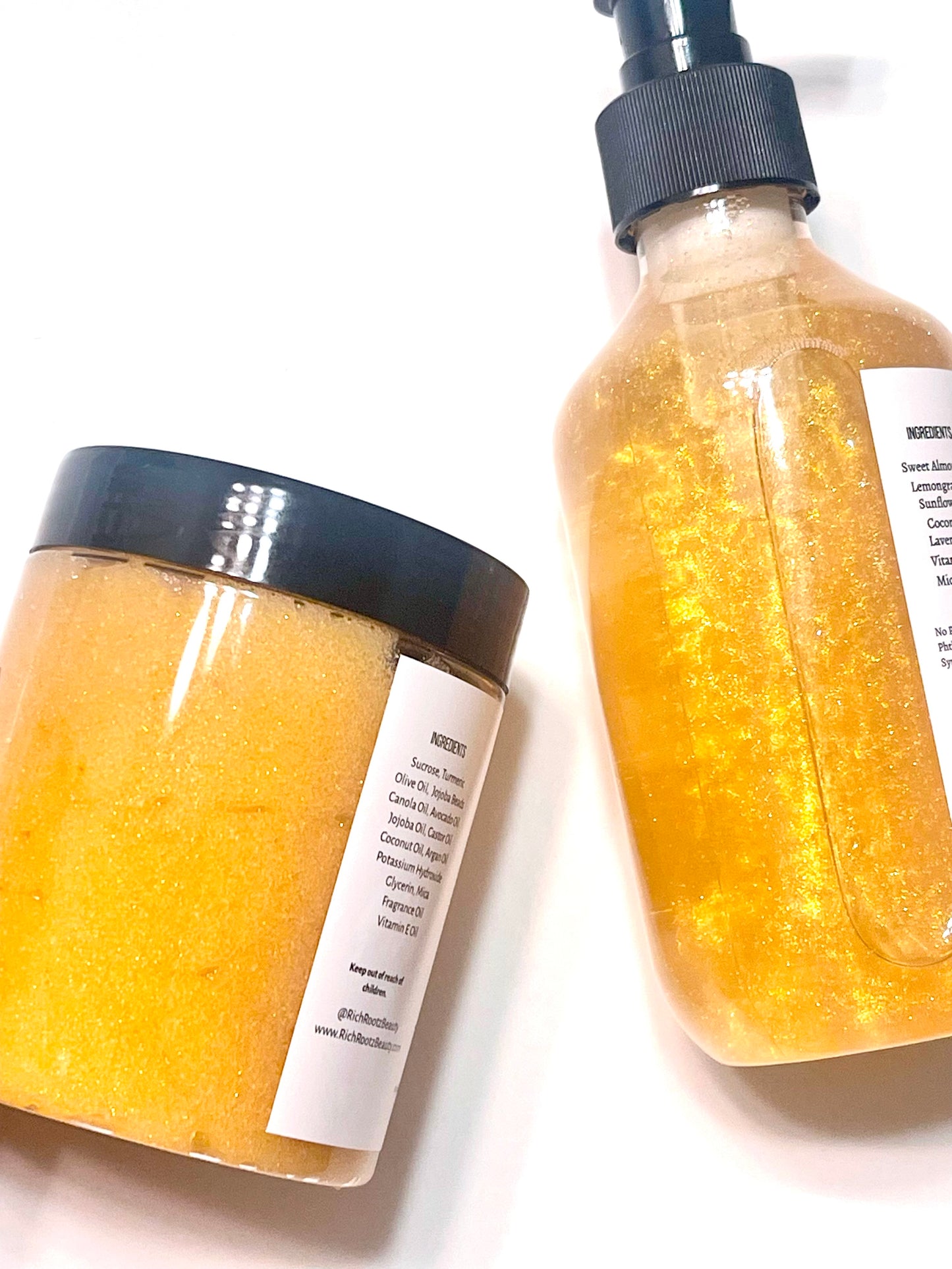 The Smooth n' Glow Duo - Luxury Body Sugar Scrub & Luxury Shimmering Body Oil